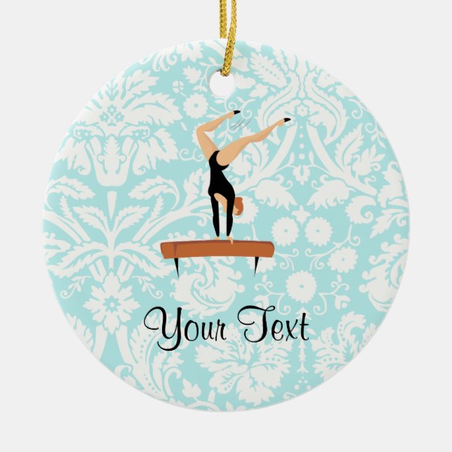 Gymnastics Balance Beam Ceramic Ornament (Front)
