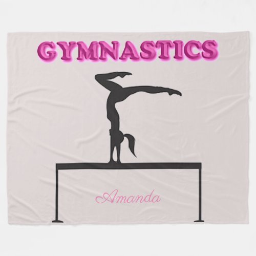 Gymnastics Balance Beam Fleece Blanket