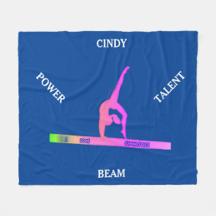 Gymnastics balance beam fleece blanket. Custom.