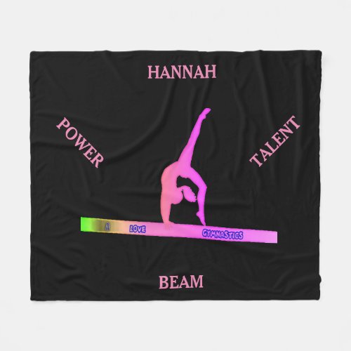 Gymnastics balance beam fleece blanket Custom