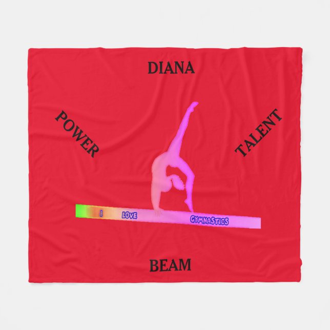 Gymnastics balance beam fleece blanket. Custom. Blanket (Front (Horizontal))