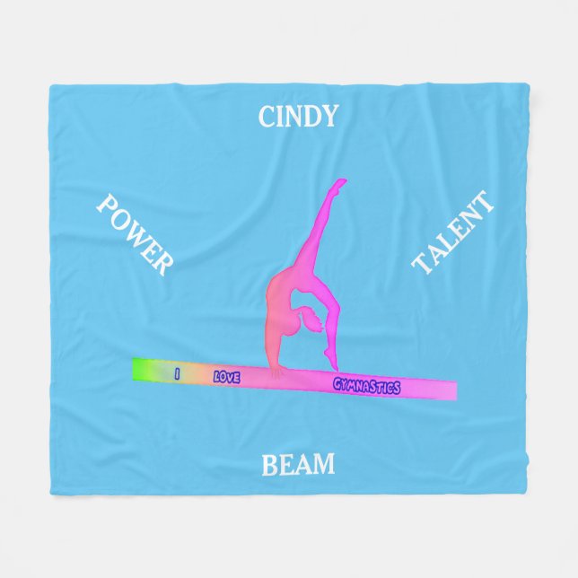 Gymnastics balance beam fleece blanket. Custom. Blanket (Front (Horizontal))