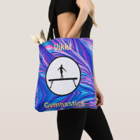 Gymnastics Balance Beam Metallic Swirls Tote Bag