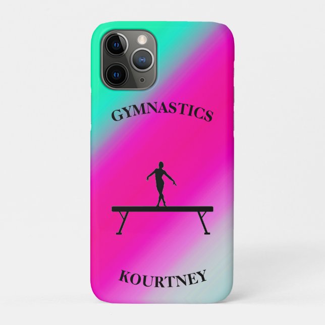 Gymnastics Balance Beam Mint and Fuchsia  Case-Mate iPhone Case (Back)