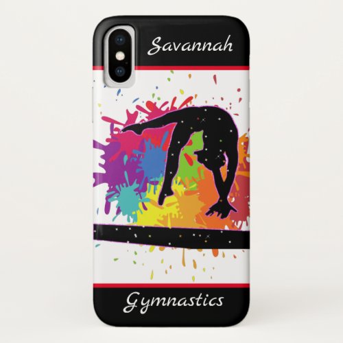 Gymnastics Balance Beam Paint Splatter iPhone XS Case
