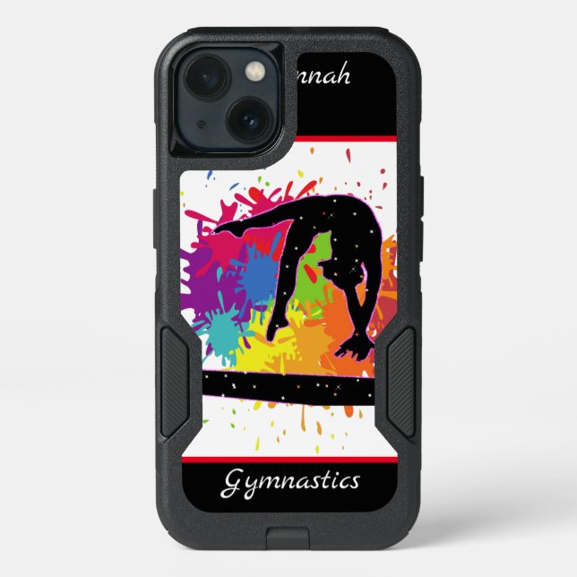 Gymnastics Balance Beam Paint Splatter Otterbox iPhone Case (Back)