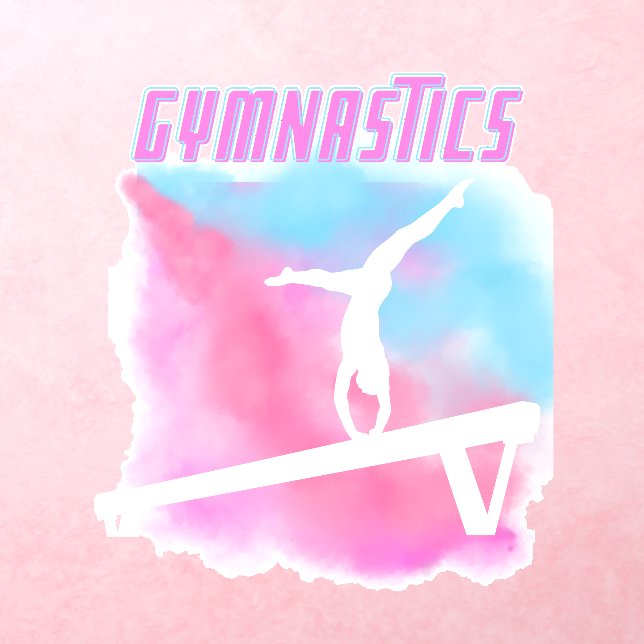 Gymnastics Balance Beam Pastel Wall Decal (Insitu 3)