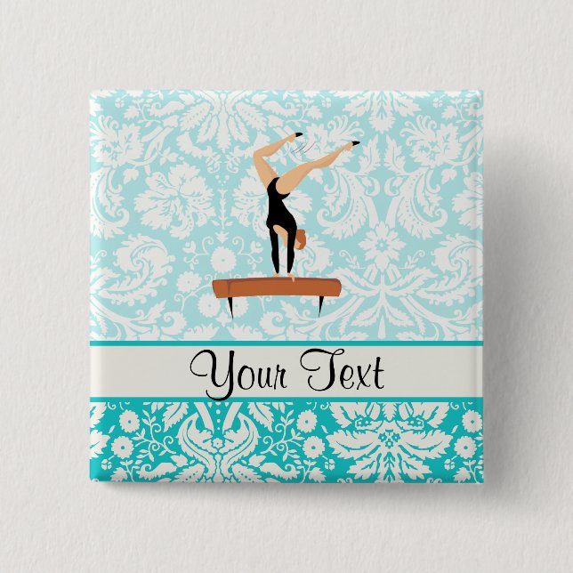 Gymnastics Balance Beam Pinback Button (Front)