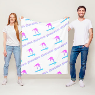 Gymnastics Balance Beam Print Fleece Blanket