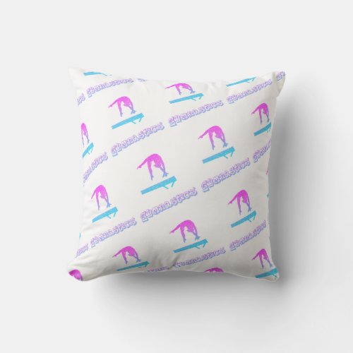 Gymnastics Balance Beam Print   Throw Pillow