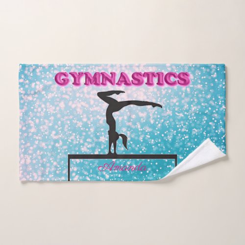 Gymnastics Balance Beam Sparkle Hand Towel