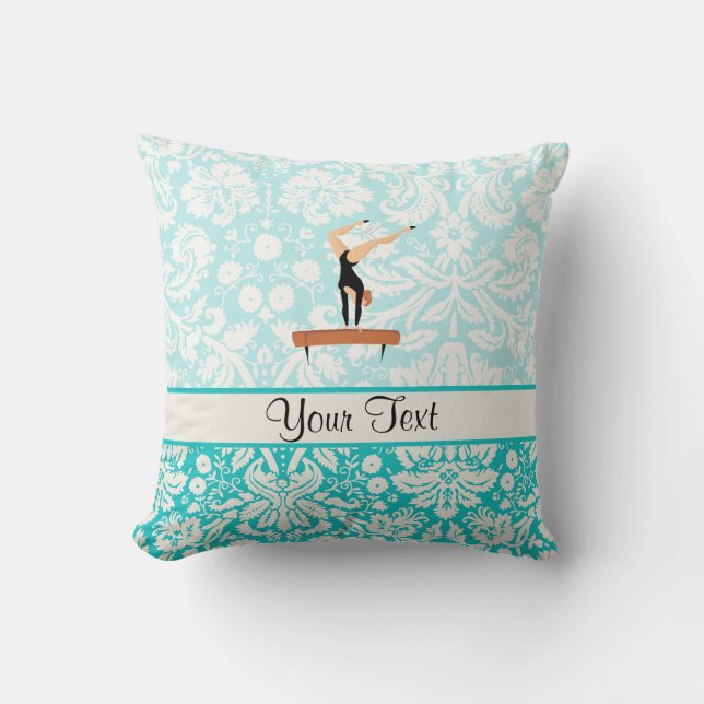 Gymnastics Balance Beam Throw Pillow (Front)