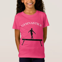 Gymnastics Balance Beam w/ Name Girls T-Shirt