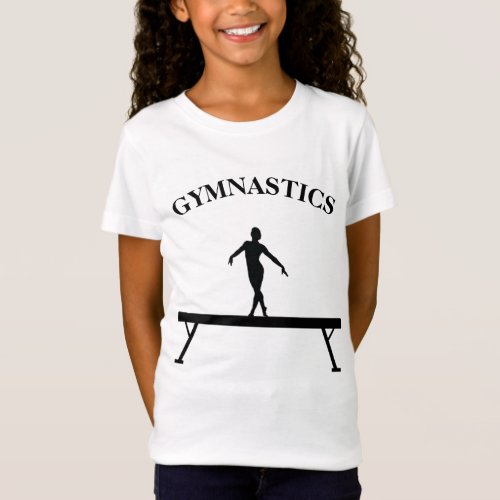 Gymnastics Balance Beam w Name Girls T_Shirt