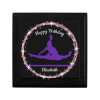 Gymnastics Bars Birthday in Purple and Black   Gift Box