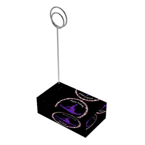 Gymnastics Bars Birthday in Purple and Black  Place Card Holder