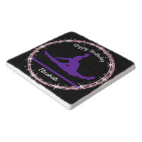 Gymnastics Bars Birthday in Purple and Black   Trivet