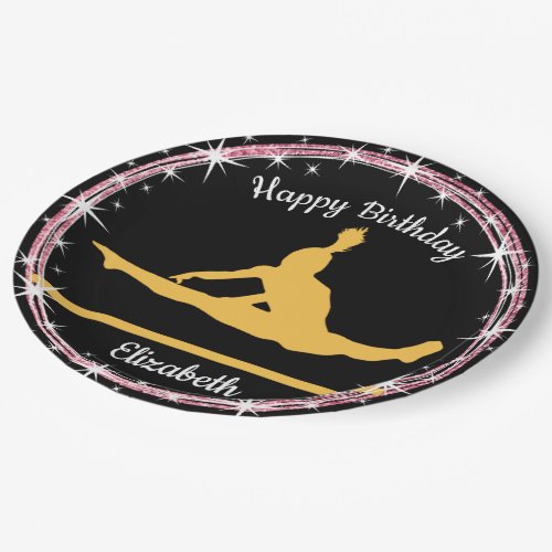 Gymnastics Bars Birthday in Yellow and Black    Paper Plates