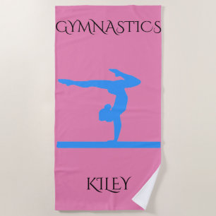 Gymnastics beach towel. Personalized name. Towel