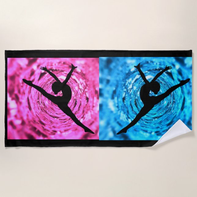 Gymnastics beach towel. towel (Front)