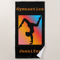 Gymnastics Beach Towel w/ Name of Gymnast