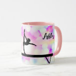 Gymnastics Beam Bokeh Mug with Name for Gymnast<br><div class="desc">Gymnastics Beam rainbow bokeh blast design with the name of your gymnast.</div>