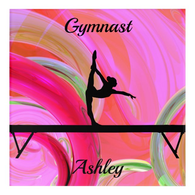 Gymnastics Beam Bold Abstract Custom Acrylic Print (Front)