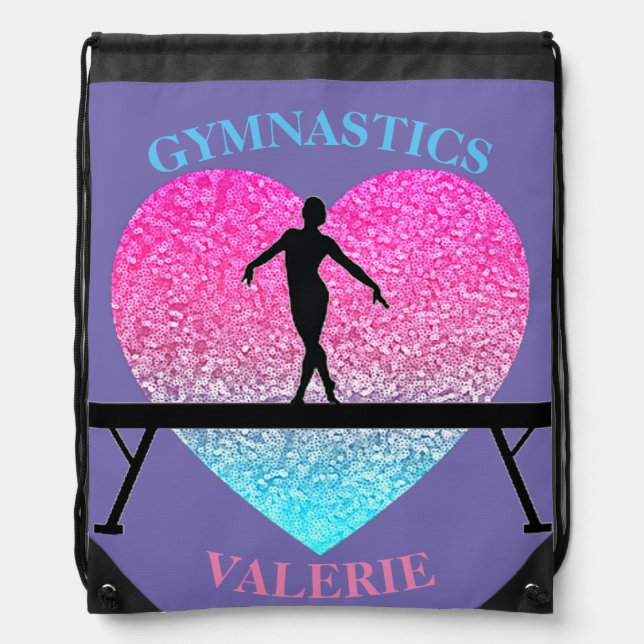 Gymnastics Beam Drawstring Bag (Front)