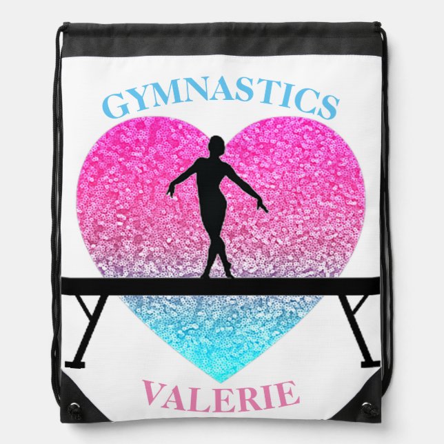 Gymnastics Beam Drawstring Bag (Front)