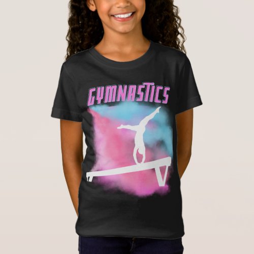 Gymnastics Beam Pink and Blue Color Bomb T_Shirt