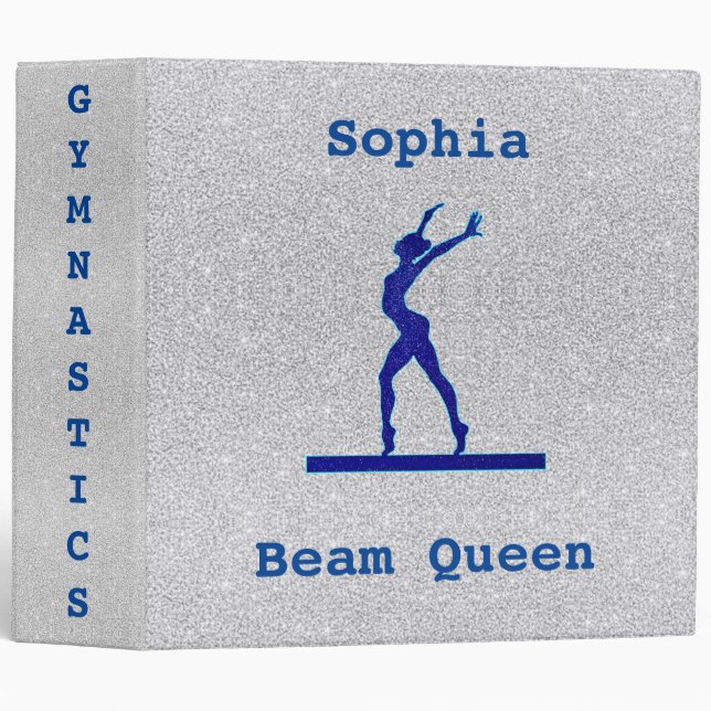 Gymnastics "Beam Queen" Personalized School Binder (Front/Spine)