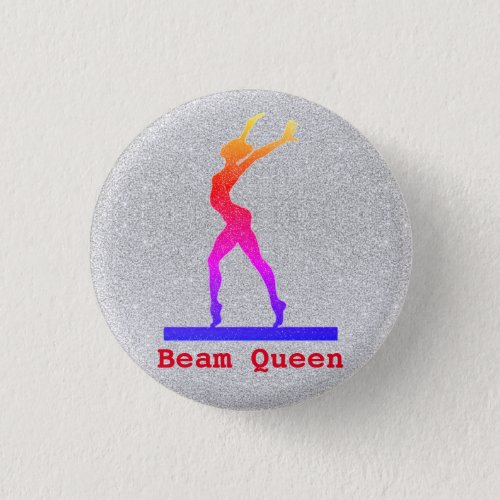 Gymnastics Beam Queen Rainbow Pin Buttons