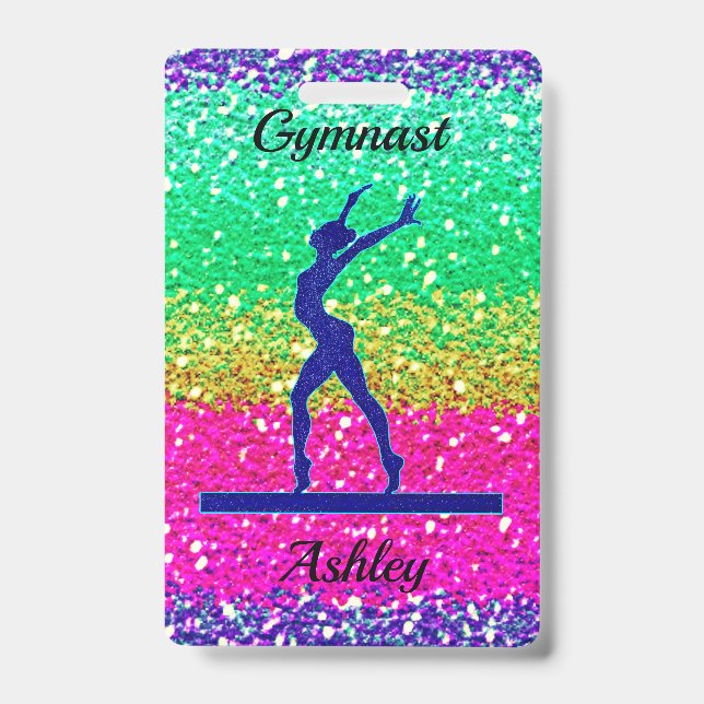 Gymnastics Beam Sparkle    Badge (Front)