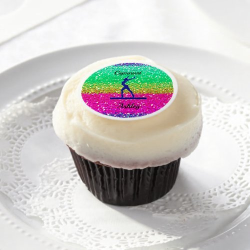 Gymnastics Beam Sparkle   Edible Frosting Rounds