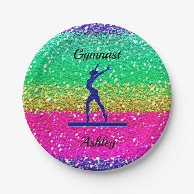 Gymnastics Beam Sparkle    Paper Plates (Front)