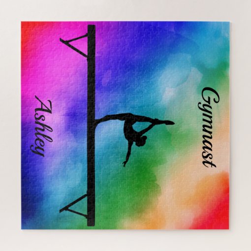 Gymnastics Beam Watercolor Jigsaw Puzzle Zazzle