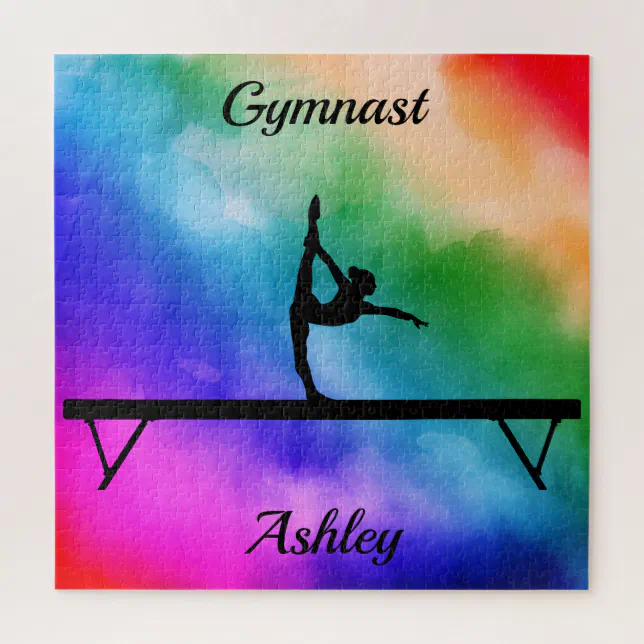Gymnastics Beam Watercolor Jigsaw Puzzle Zazzle