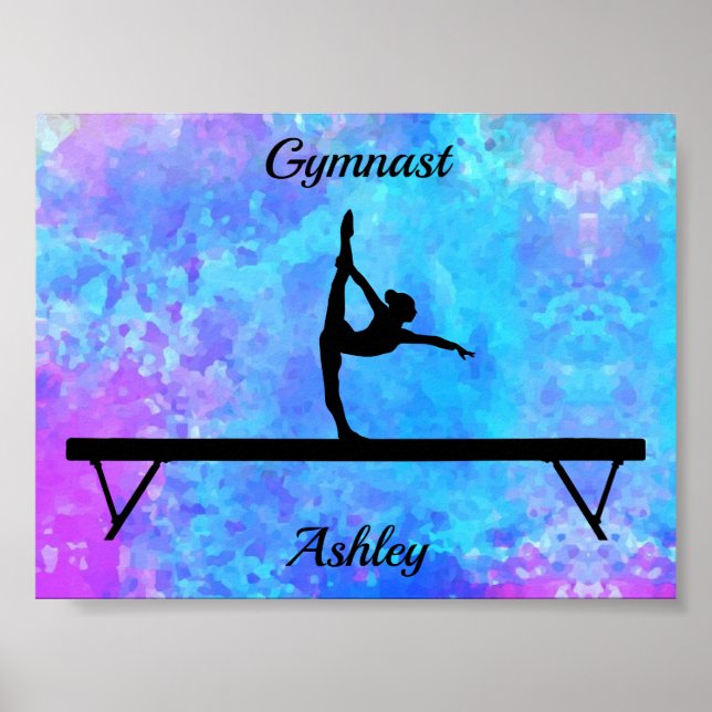 Gymnastics Beam Watercolor Poster (Front)