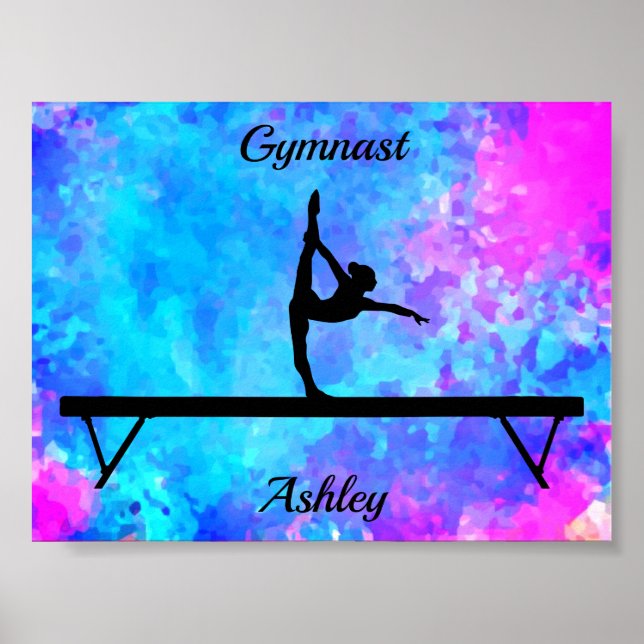 Gymnastics Beam Watercolor Poster (Front)