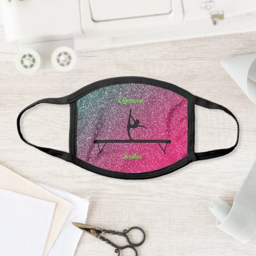 Gymnastics Beam Watermelon Sparkle Face Mask