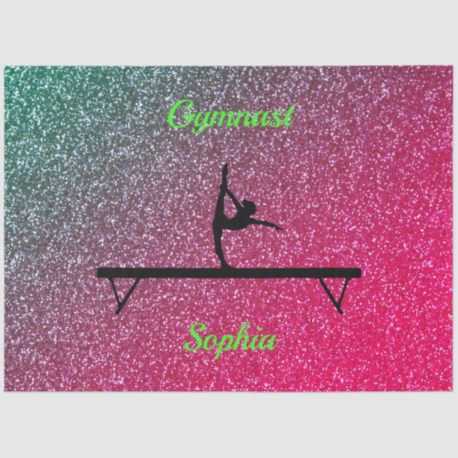 Gymnastics Beam Watermelon Sparkle Tissue Paper (Front)