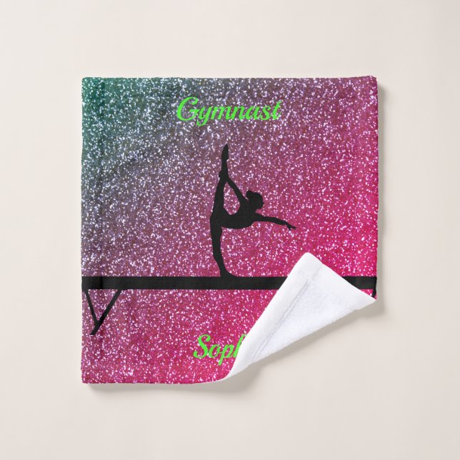 Gymnastics Beam Watermelon Sparkle Wash Cloth (Wash Cloth)