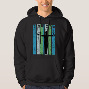 Gymnastics Believe Male Gymnast Retro Style Hoodie