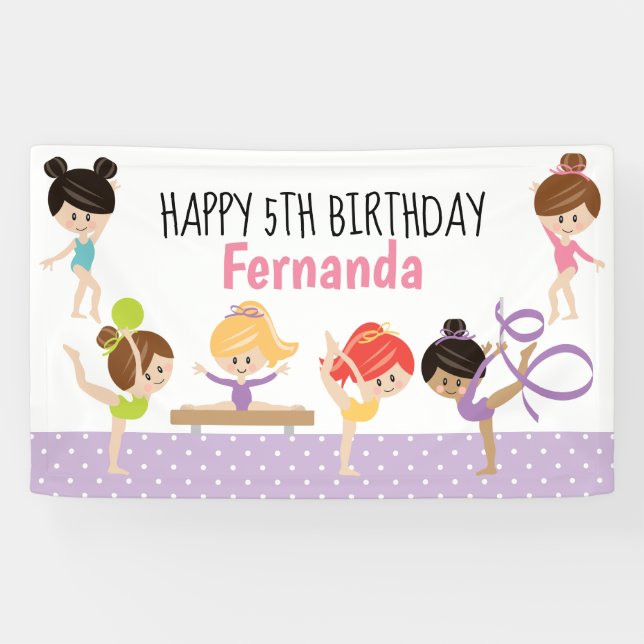 Gymnastics Birthday Banner (Horizontal)