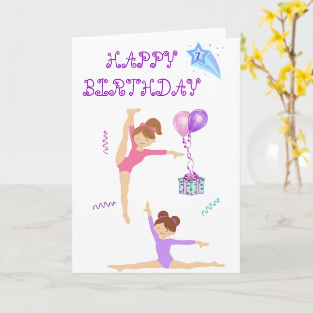 thumbnail image 2 of Personalised Gymnastics Birthday Card - For Daughter Son Girl Or Friend 2 of 3