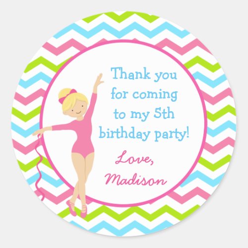 Gymnastics Birthday Favor Tags