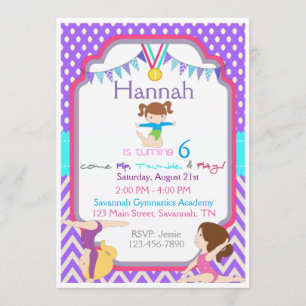Gymnastics Birthday Invitation