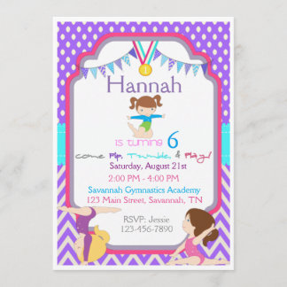 Gymnastics Birthday Invitation