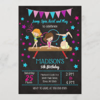 Gymnastics Birthday Invitation