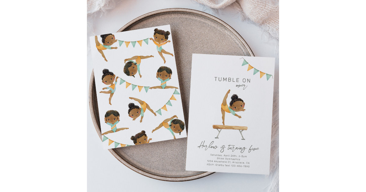 Gymnastics Birthday Invitation | Gymnastics Party | Zazzle